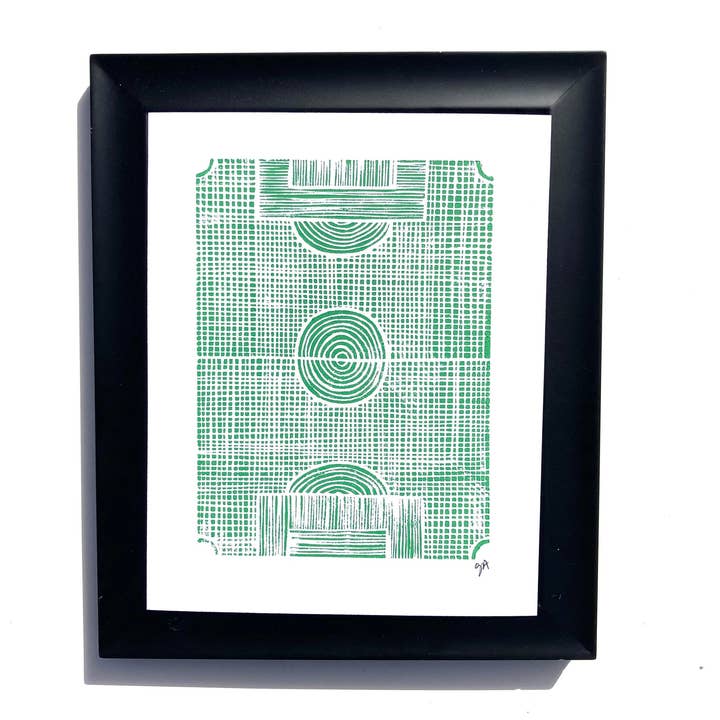 LINOCUT - Soccer field - Linoleum relief print (8x10in) for wholesale by The Big Harumph