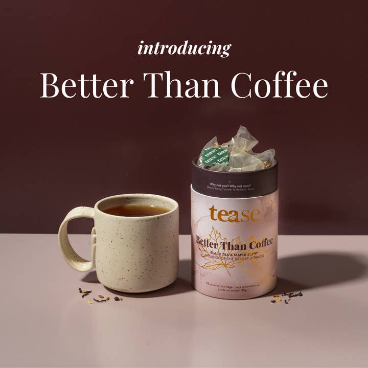 Besser als Kaffee | Energie Ahorn Vanille Schwarzer Tee für den Großhandel von Tease | Wellness Tea Blends + Accessories