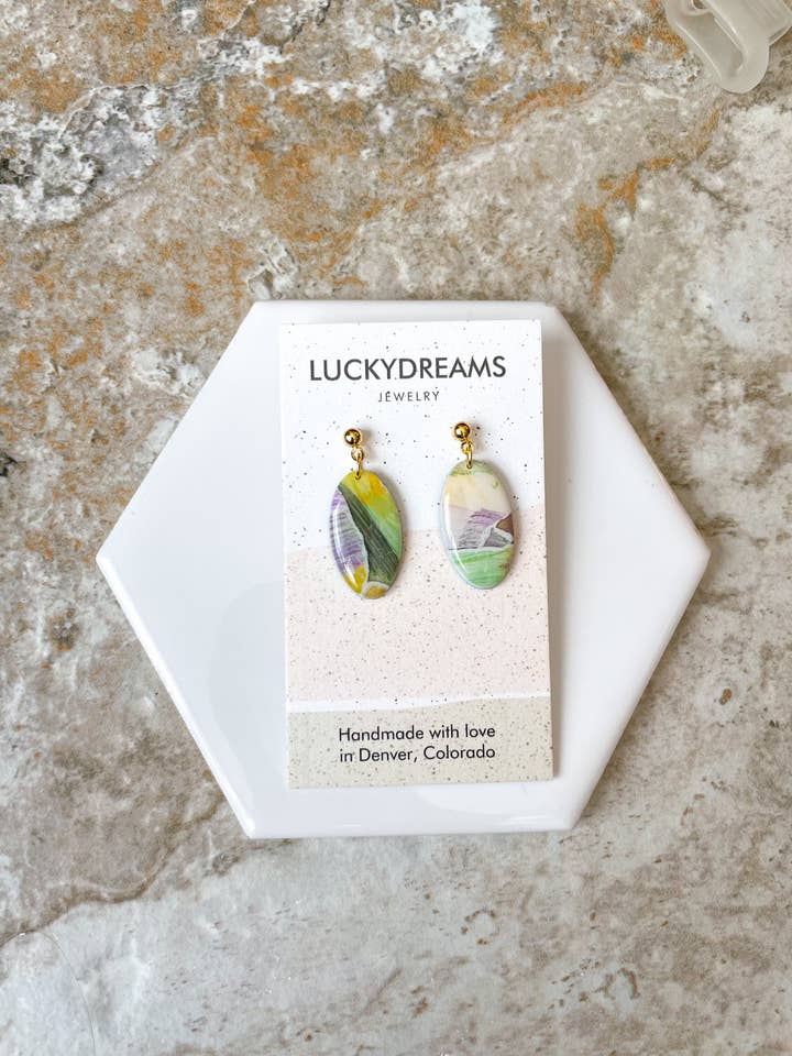 Clay Earrings- The Molly- Hypoallergenic- Lightweight - Handmade- Statement Jewelry17 for wholesale by LuckyDreams