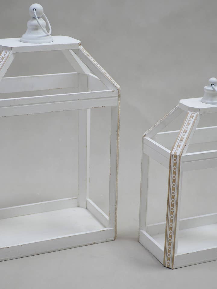 Set of 2 Open Wood Lanterns for wholesale by The Light Garden Collection