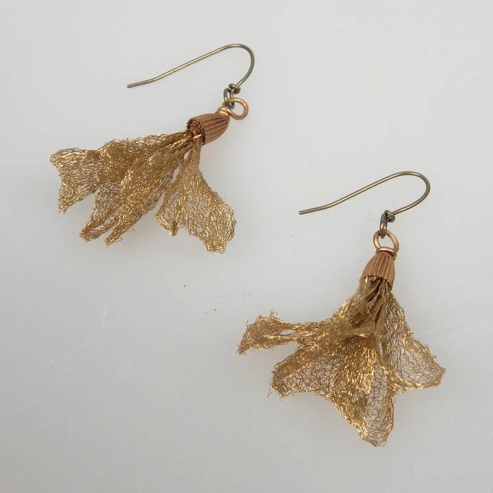 Simple Mesh Tassel Earring for wholesale by Sarah Cavender Metalworks