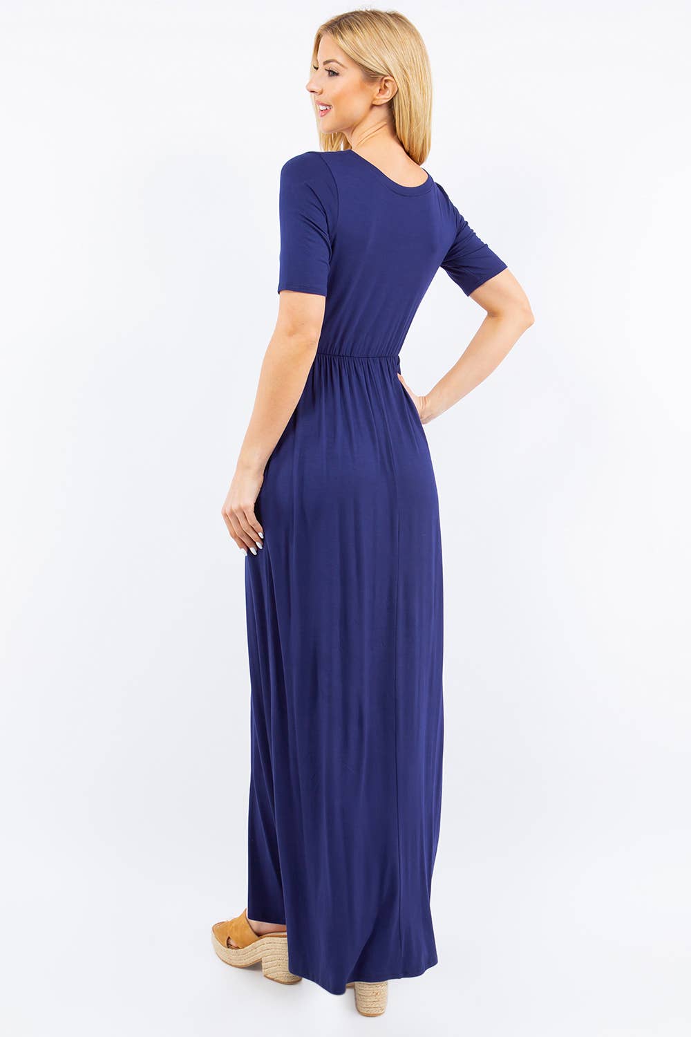 Celeste Clothing - Wholesale Dress - Women's - PLUS SIZE MODEST MAXI DRESS WITH POCKETS -CD23411T-PL13
