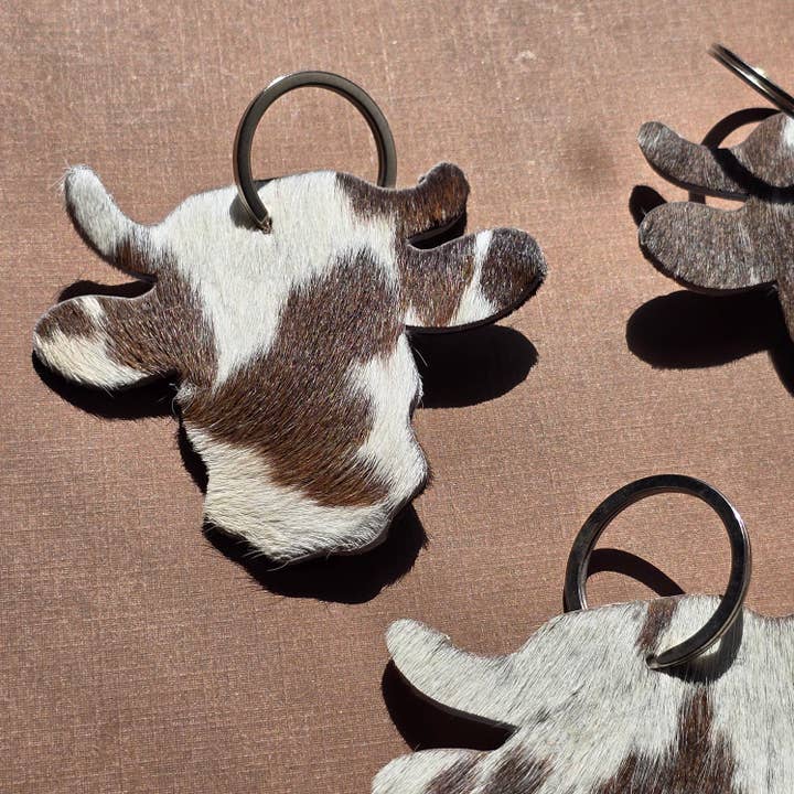 Ranchers Closet - Wholesale Keychain - Women's - 10 pcs - Handmade Cow Head Keychain – Genuine Hairon Cowhide