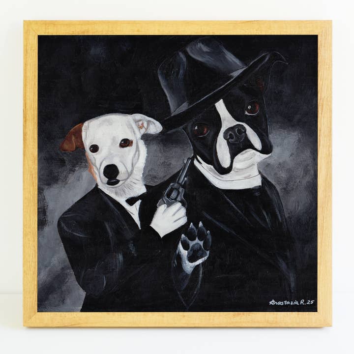 Stampa d'Arte Boston Terrier Gangsta per la vendita all'ingrosso da parte di MeerCatArt