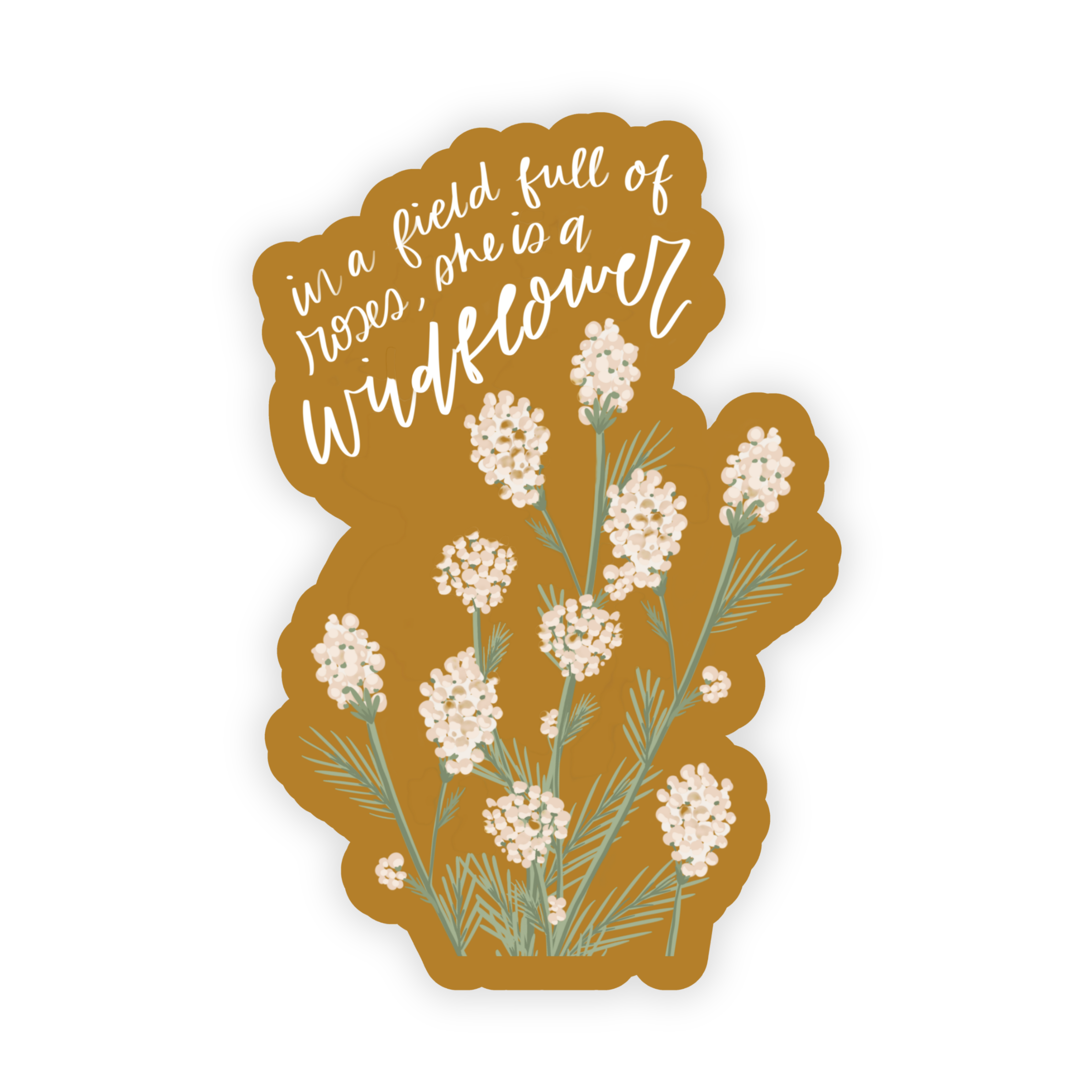 Jess' Paper Co. – Großhandel Aufkleber – Senf-Aufkleber „Sie ist eine Wildblume“1