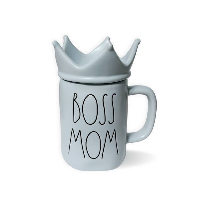 Nevsher Lior - Wholesale Coffee Mug - Cute Mom Mugs with Crown | Rae Dunn Crown Ceramic Mom Mugs | Boss Mom Mug Queen Mom Mug