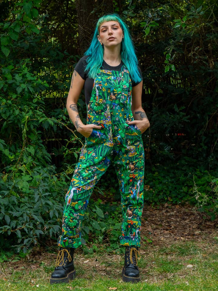 Rebel Romance - Vente Salopette – unisexe - Rebelle Romance Étang Oiseaux Étirement Salopettes1