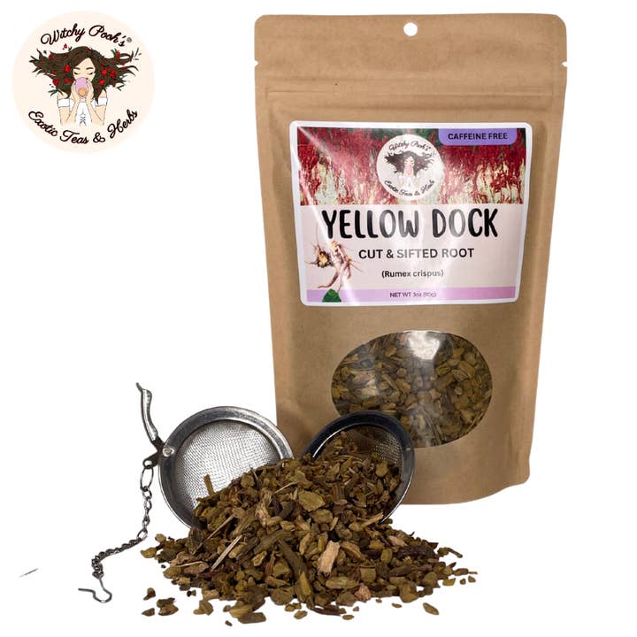 Witchy Pooh's Exotic Teas & Herbs - Wholesale Loose Tea - Witchy Pooh's Yellow Dock Tea - Cut & Sifted Root, Caffeine 9
