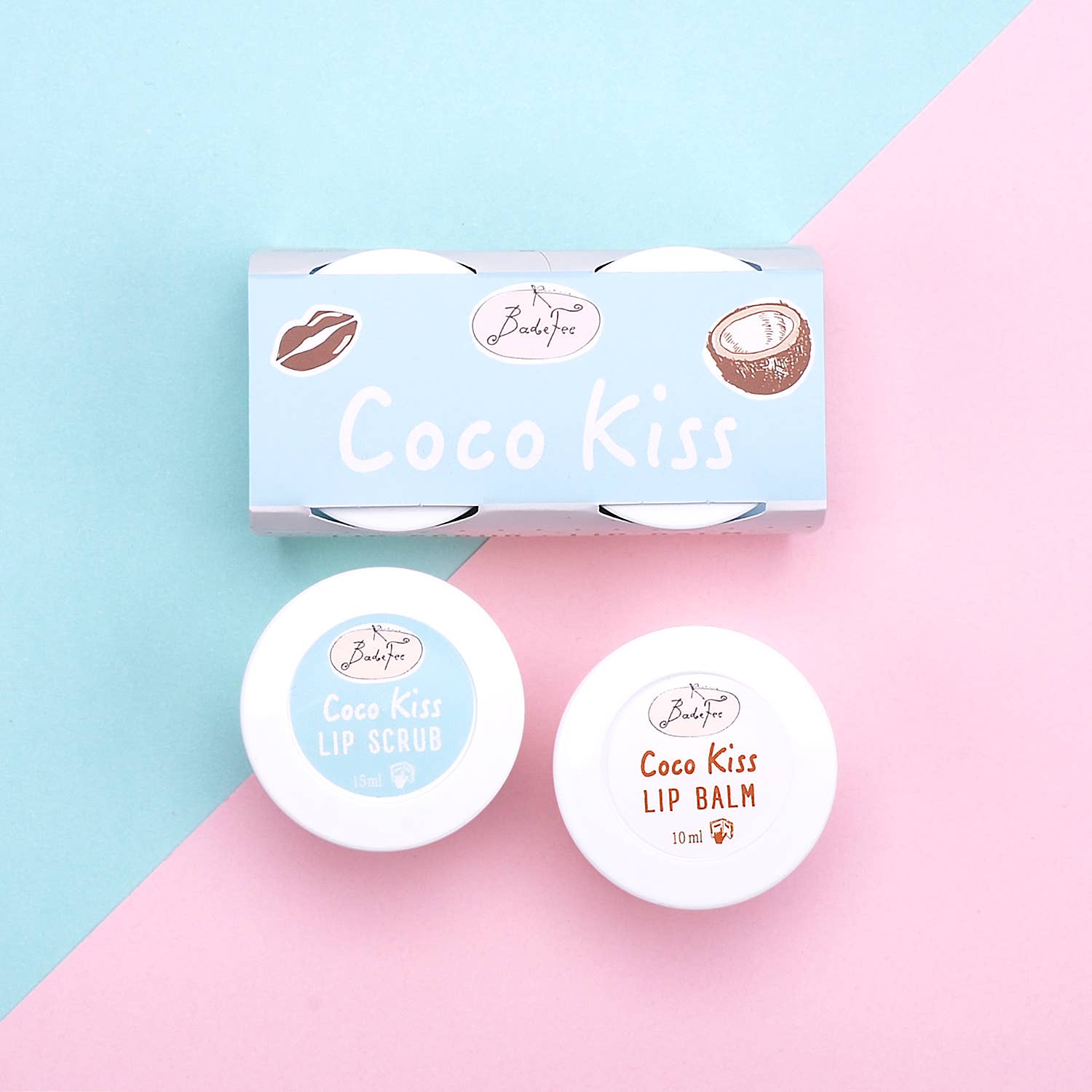 BadeFee – Großhandel Lippenbalsam – Lippenpflege Duo Coco Kiss - Lippenbalsam & Lippenpeeling