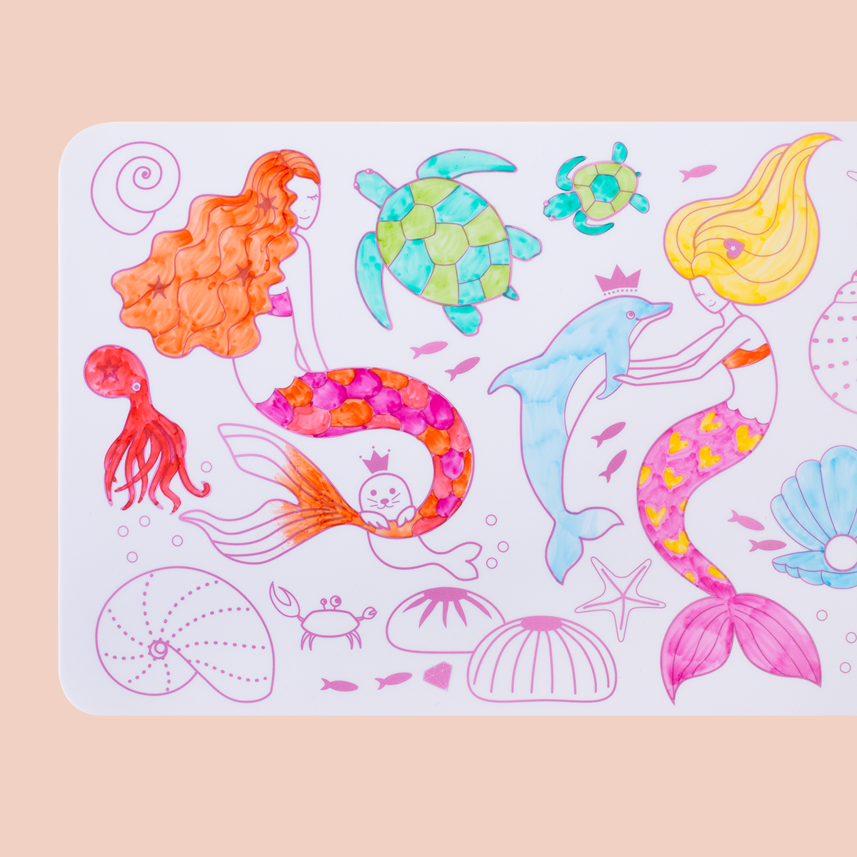 SuperPetit - Wholesale Coloring Mat - Kids & Baby - Nomad coloring: Mini Playmat SIRENE - 4 markers included1