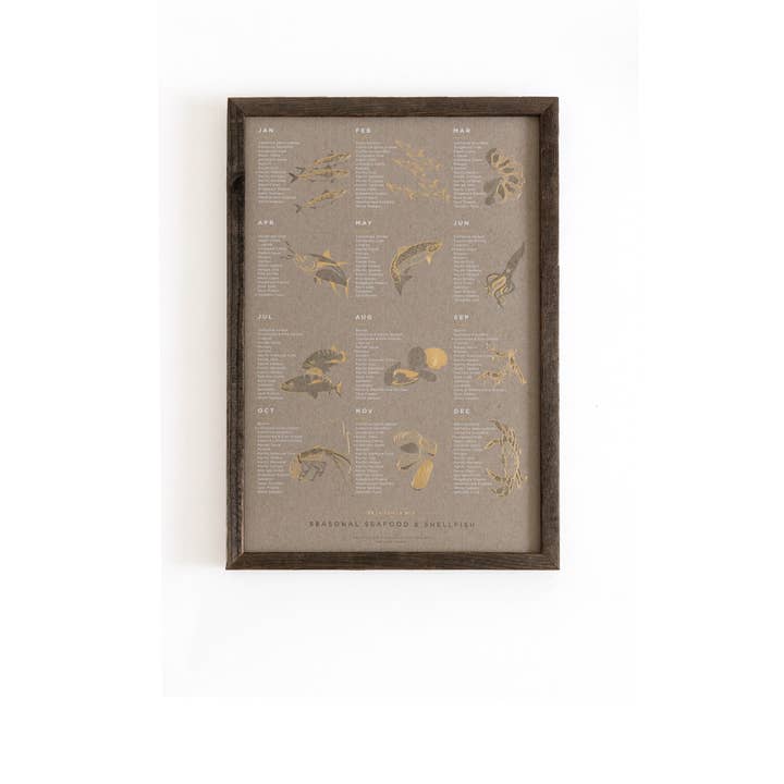 Young America Creative - Wholesale Art Print - Seafood Foil Pressed Print - Chipboard