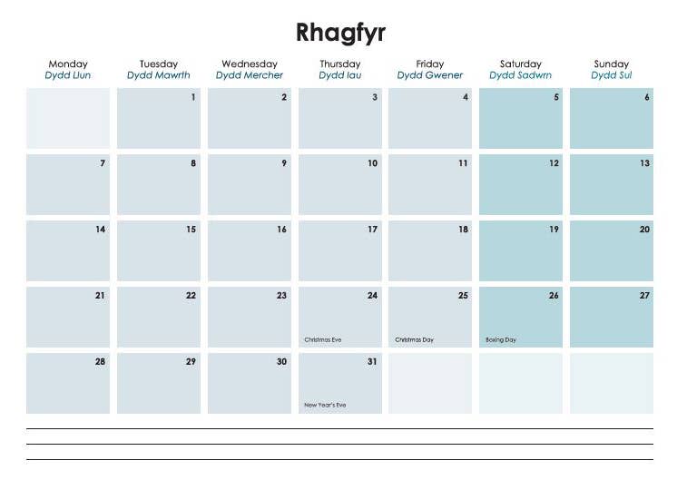 The Paintbox - Wholesale Calendar - Welsh woolies 2026 Calendar (Bi-lingual)2