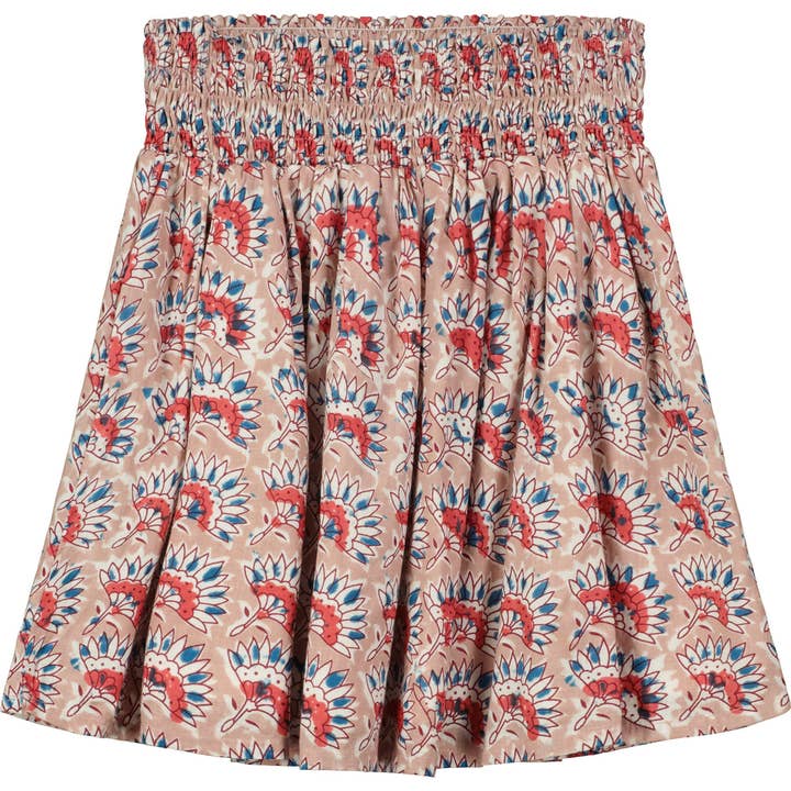 Jupe froncée en mauve pour la vente par Poppet & Fox