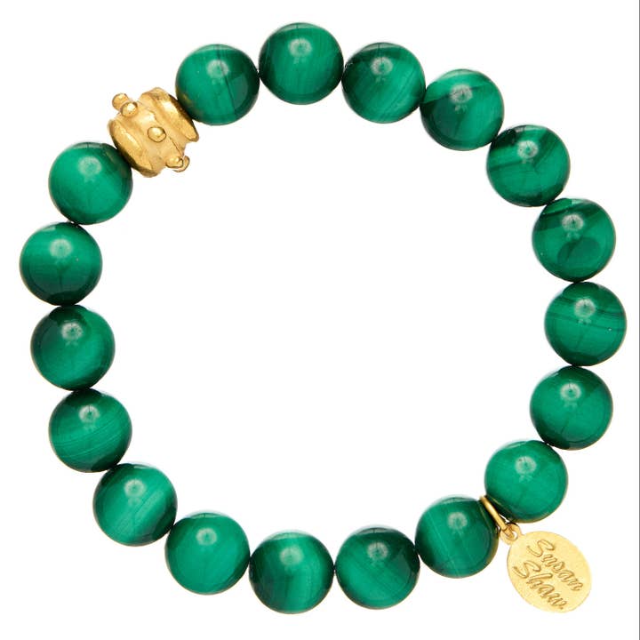 Bailey Stretch Bracelet - Malachite for wholesale by Susan Shaw