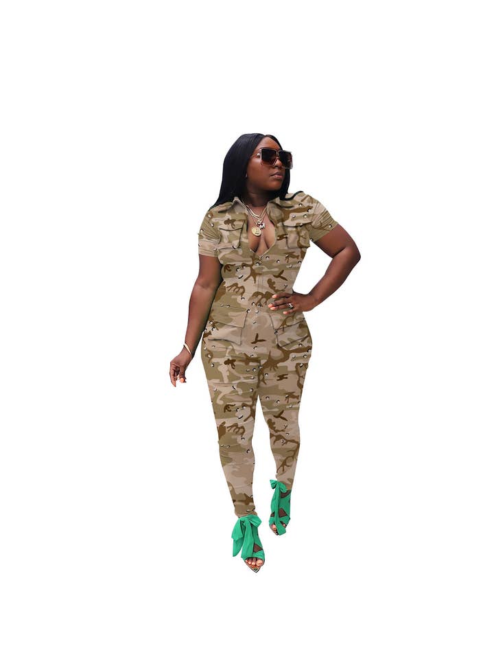 MB Fashion Wholesale - Wholesale Jumpsuit - Women's - MB FASHION ZIPPER POCKET JUMPSUITS 4 COLORS 8390LY5