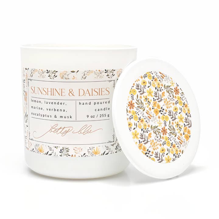 Sunshine & Daisies Candle for wholesale by Betty Blu