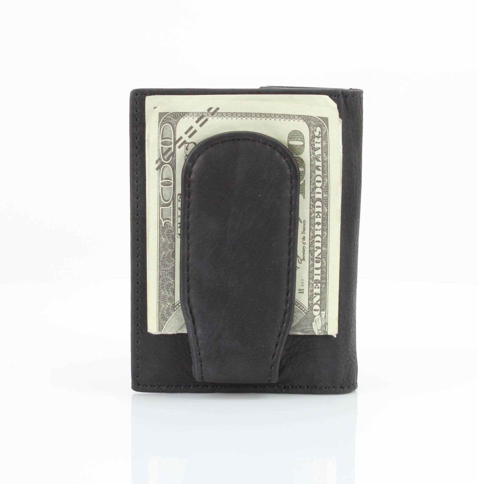 Leather Impressions Inc - Wholesale Money Clip - Unisex - American Bison Oil Pull Up Magnetic Money Clip Card Case 157