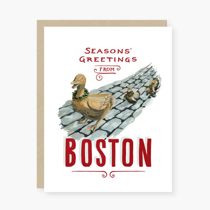 Jahreszeiten Grüße aus den Boston-Gärten Enten Feiertagskarte für den Großhandel von 2021 Co.