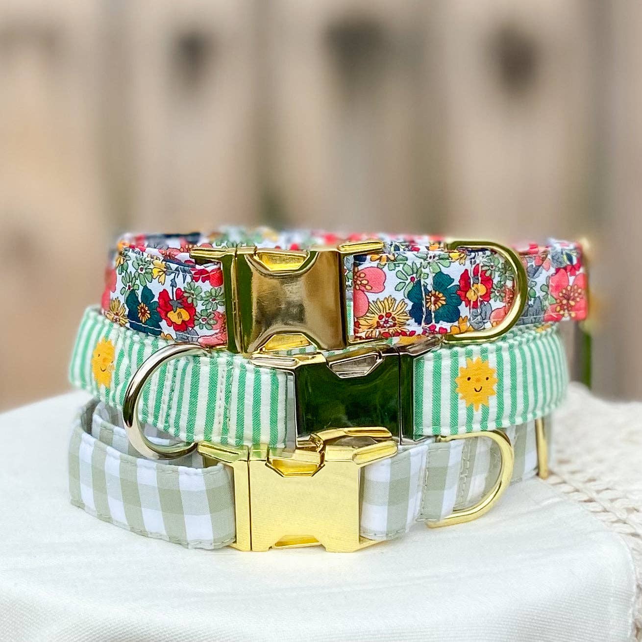 doggish - Wholesale Pet Collar - Dog - Vintage inspired  floral dog collar with gold hardware6