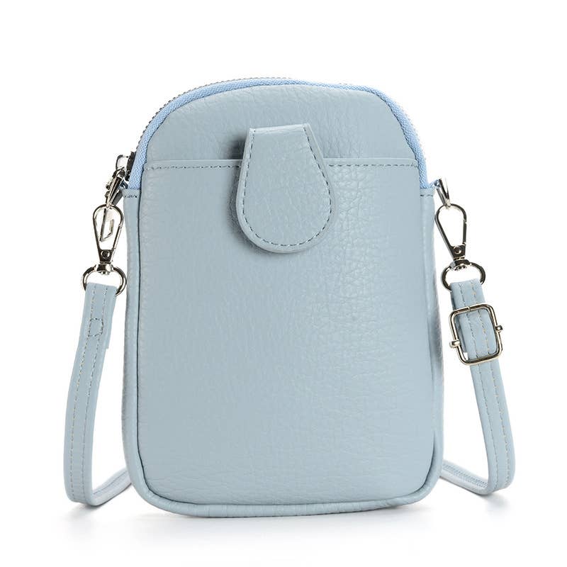 Superbia – wholesale Crossbody bag – Women's – Small Soft Silver Toned Front Pocket Mobile Bag1