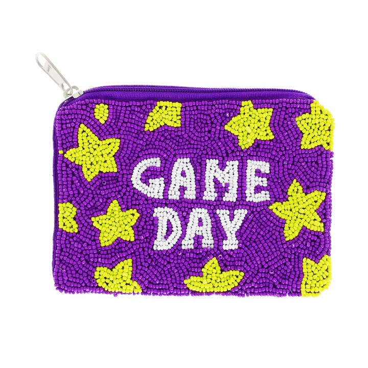 SP Sophia Collection - Wholesale Coin Purse - Women's - Game Day Seed Bead Beaded Zipper Coin Bag 3