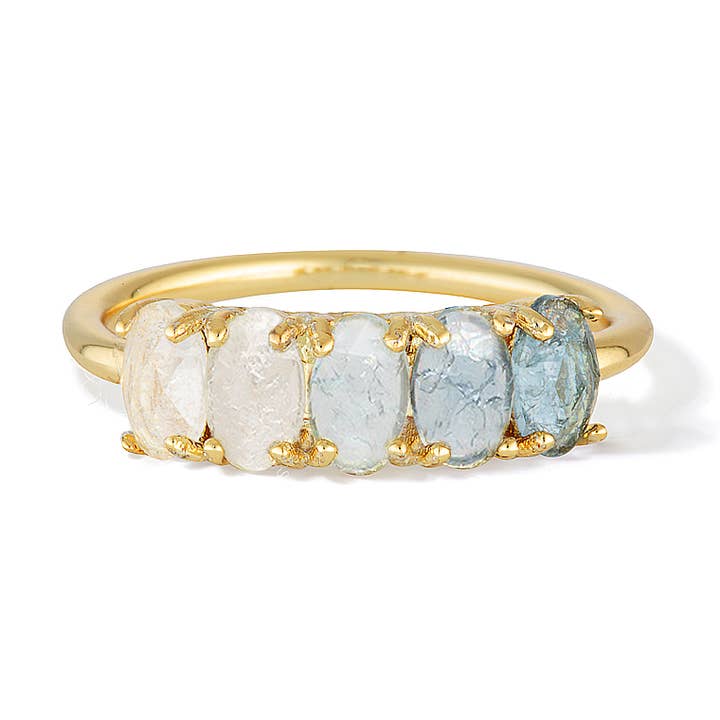 Calm the Sea - March Birthstone Ring (Aquamarine) for wholesale by Glacier Mist