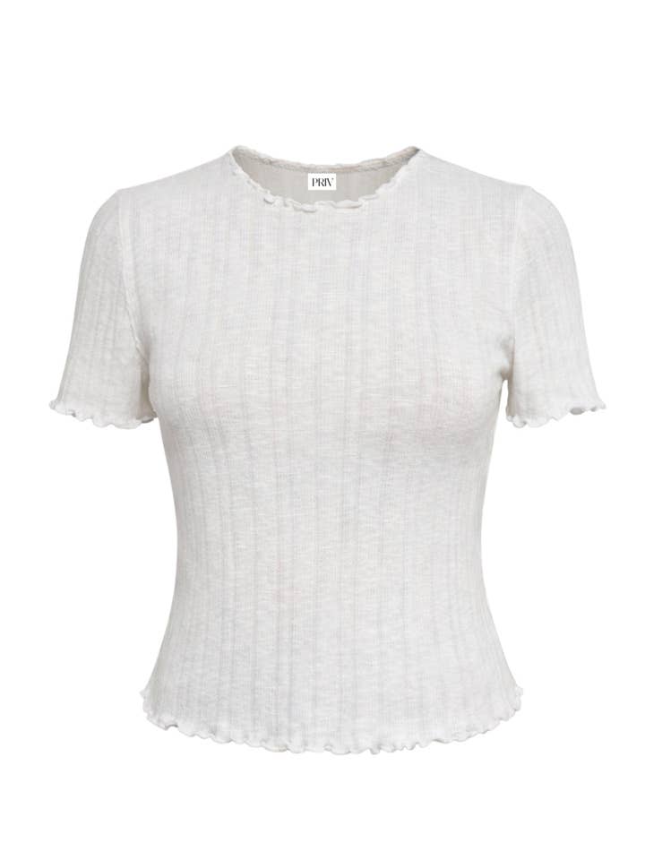 Chrissy Volangfåll T-shirt Vit för wholesale av PRIV Collections