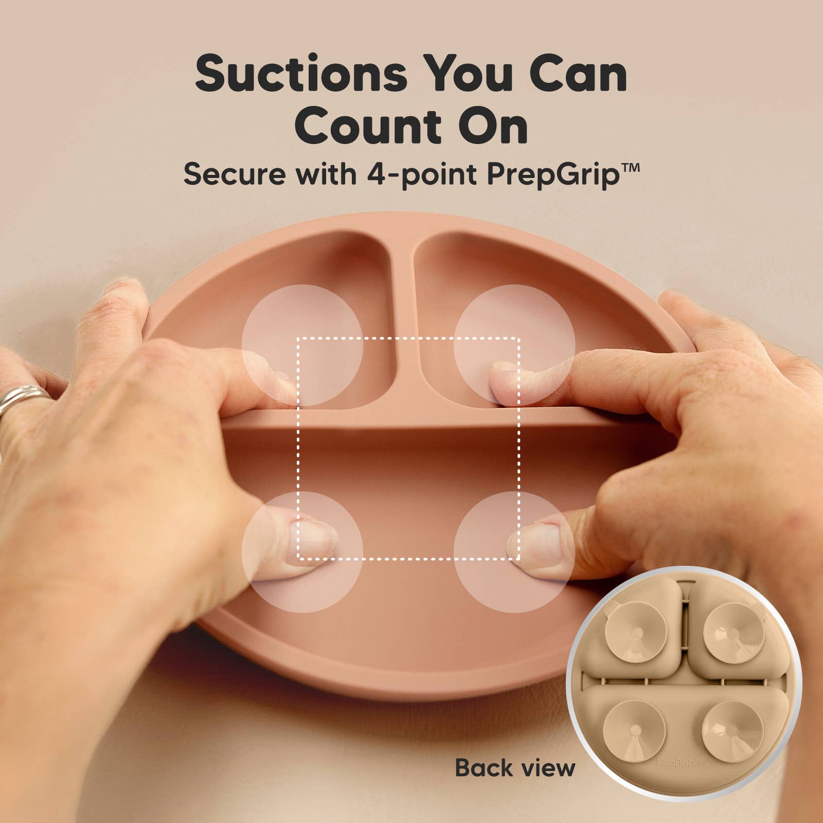 Terracotta 3-Pack Prep Suction Plates with Lids BPA-Free Baby Plate for wholesale on Faire2