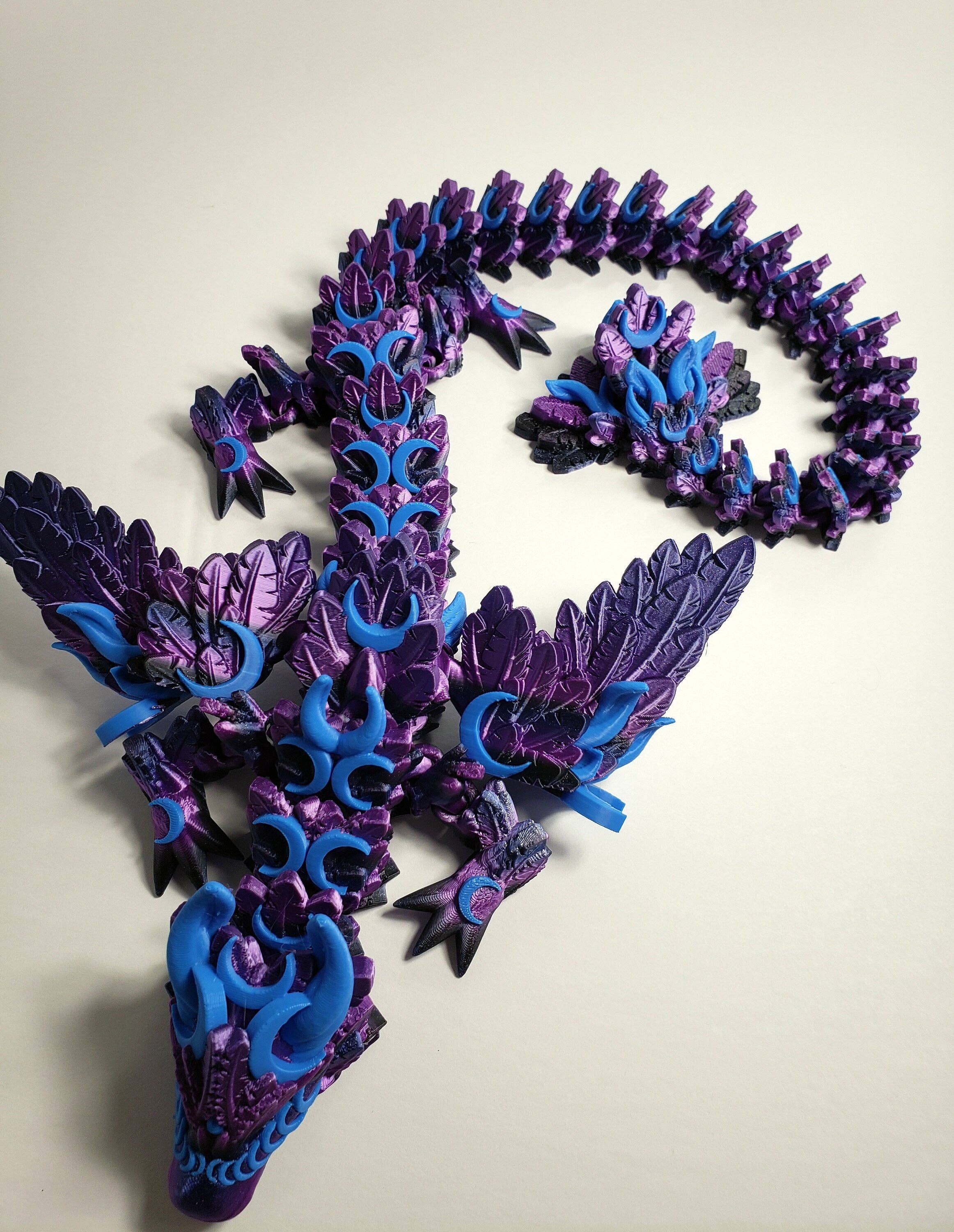 The Geek Galleria - Wholesale Fidget Toy - Kids - Articulated Lunar Dragon - With and Without Wings - Unique Gift5