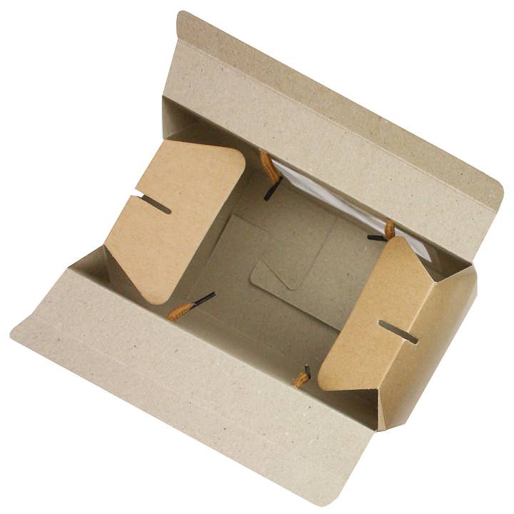 Emartbuy - Wholesale Gift box - Pack of 12 Brown Kraft Bag Box w/ Clear Window & Rope Handle2