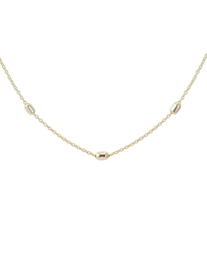 Hverdagsperlet laghalskæde i guld for engroshandel hos Natalie Wood Designs