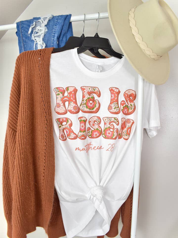 He Is Risen Tee for wholesale by Dusty Rose Creations
