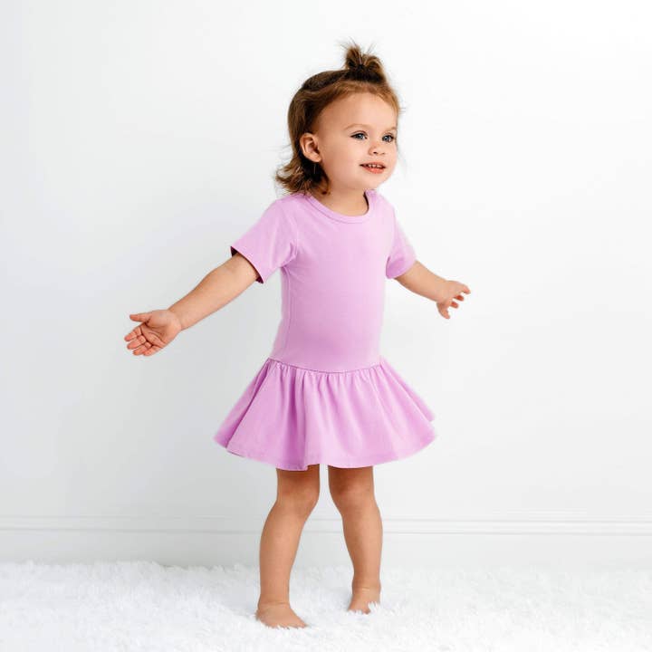 Lavender Haze Bodysuit Twirl Dress for wholesale by Three Coastal Babies & Co