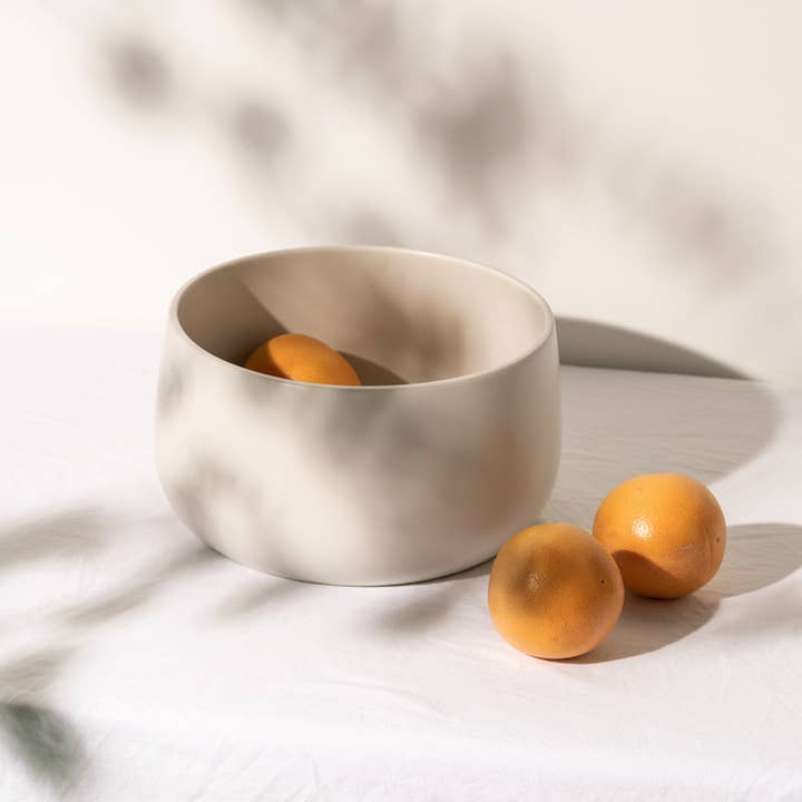 GHARYAN Stoneware & Olive Wood Tableware | Ships from USA - Wholesale Serve Bowl - Handmade Stoneware Serving Bowl | 120 oz Large Capacity2