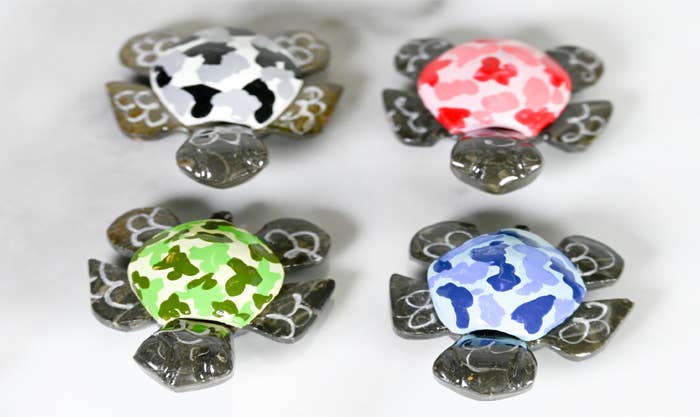 SS handcrafted Art - Venta al por mayor Figura decorativa - Camuflaje de Tortuga de Mármol 1.5"