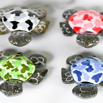 SS handcrafted Art - Venta al por mayor Figura decorativa - Camuflaje de Tortuga de Mármol 1.5"0