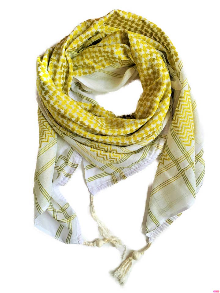 Kefiah Scarf - All-Over Acid Green Color for wholesale by Emmy Alternative/Shak Chic