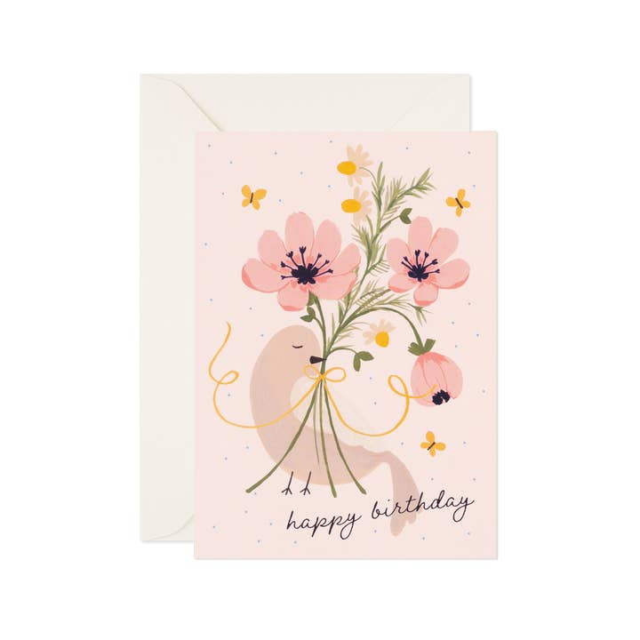 Birthday Greeting Card "Little Sparrow" for wholesale by Day One Paper Co.