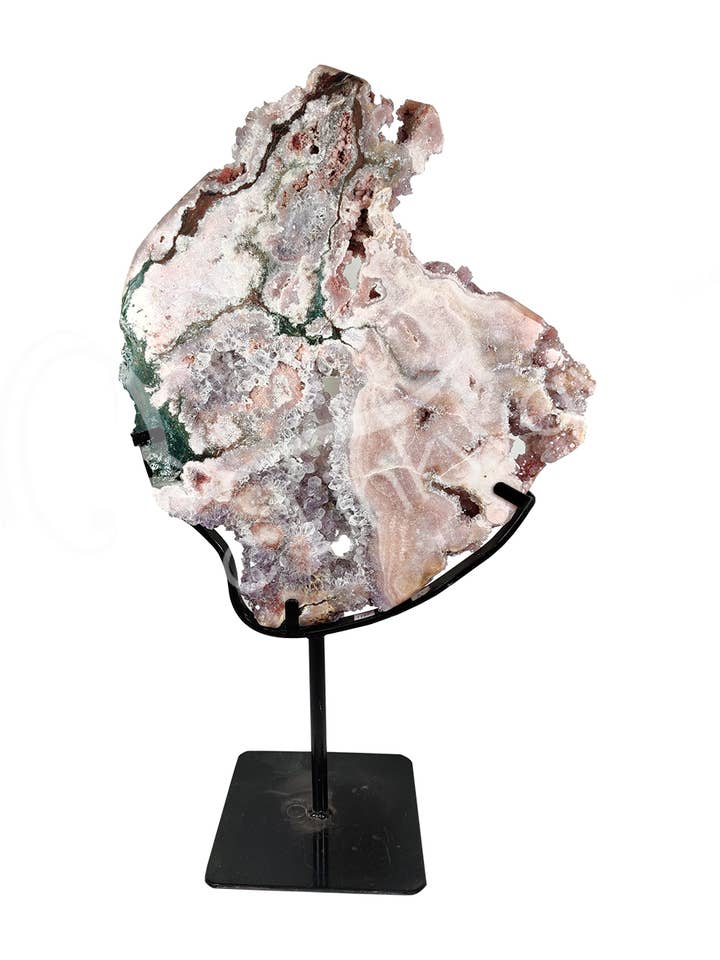 SPECIMEN - AMETHYST, PINK ON METAL STAND 9-17" (KG) for wholesale by Oceanic Linkways Inc