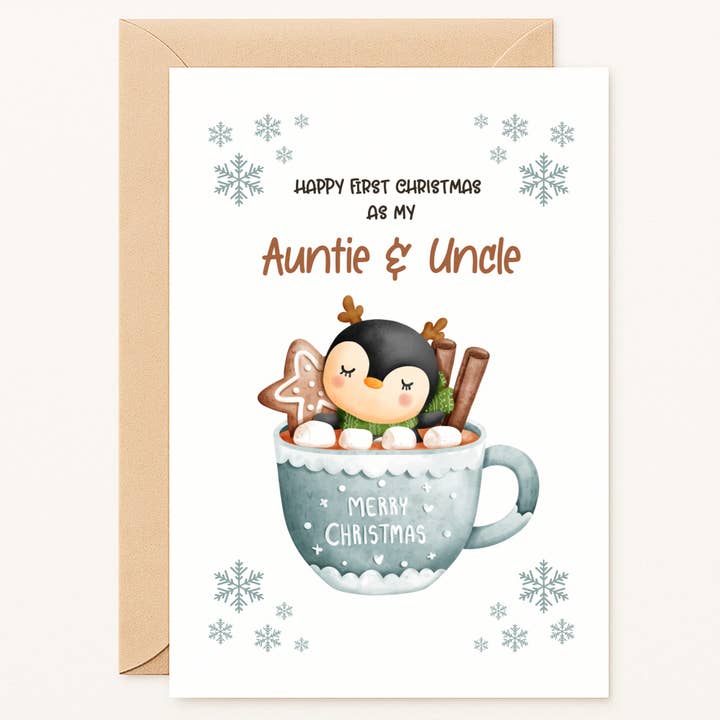 Glædelig Første Jul Kort – Moster & Onkel for engroshandel hos Printarelle