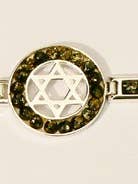 Diamantslipat Davidsstjärna grönt bärnstensarmband för wholesale av Mia's Polish Treasures