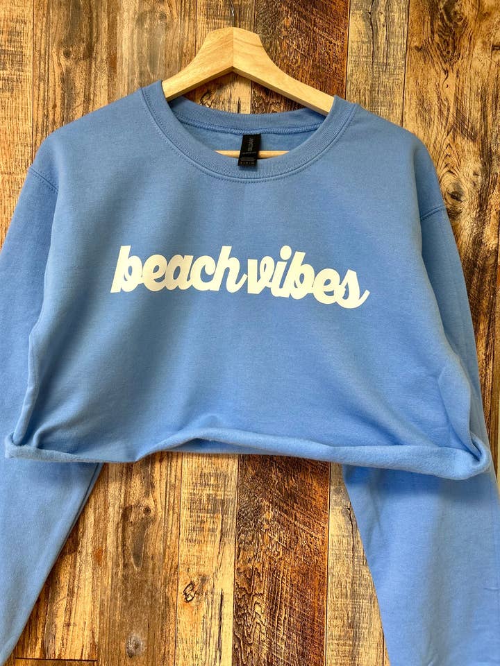 Beach vibes sweatshirt • cropped for wholesale by Axle Rose Co