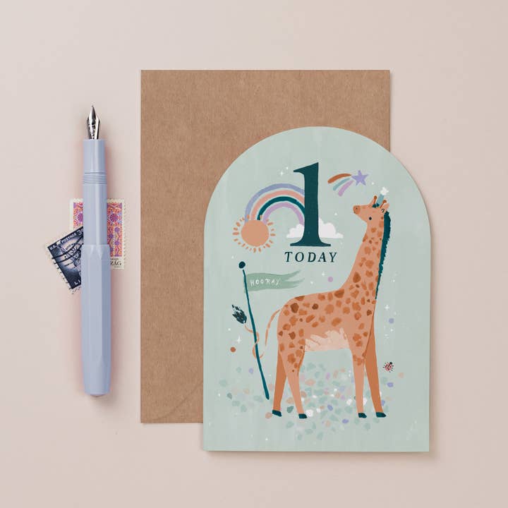 Sister Paper Co. – wholesale Birthday card – Age 1 Birthday Card | Milestone Age Cards | Baby Cards