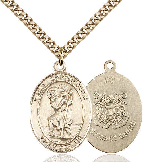 Tony’s Jewelry - Wholesale Pendant/Charm Necklace - Saint Christopher Coast Guard Pendant0