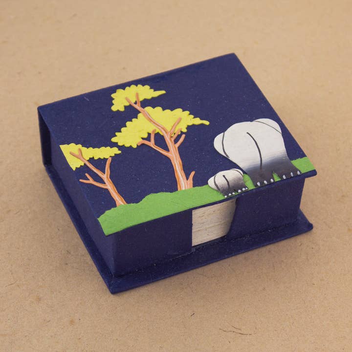 Mr. Ellie Pooh - Wholesale Stationery/Notecard Set - Note Box Mama and Baby Ellies Dark Blue (w)