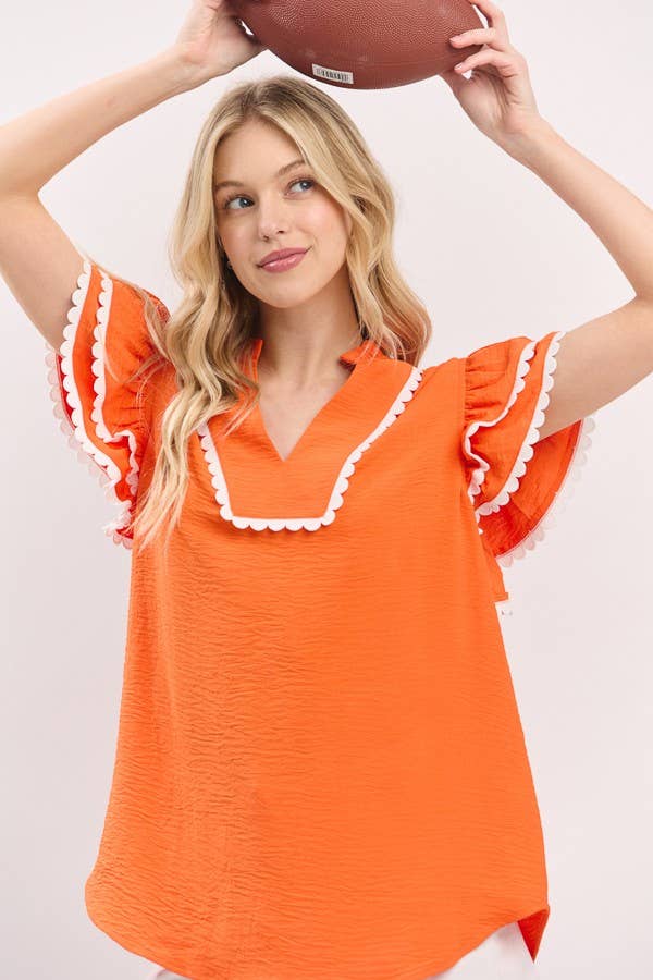 Sewn and Seen – Großhandel Bluse – Damen – Oberteil mit Rüschenärmeln und Muschelsaum29