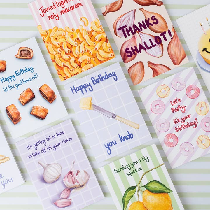 Katie Tinkler illustration - Vendita all'ingrosso Biglietti di auguri - Buon Compleanno Testa di Cazzo Divertente Biglietto di Auguri di Compleanno al Burro5