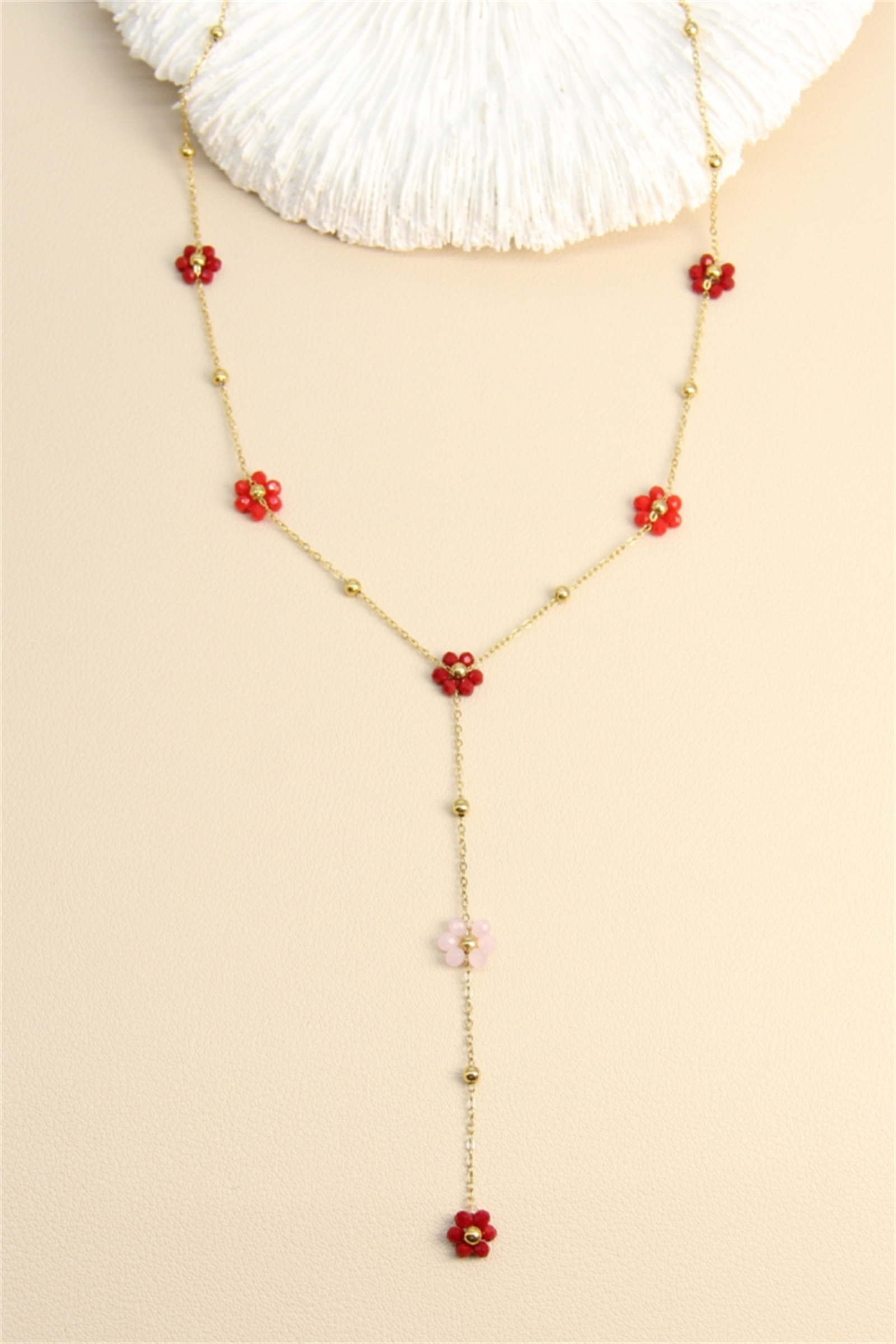 BELLISSIMA BIJOUX - Wholesale Link & Chain Necklace - Floral Necklace – Stainless Steel4