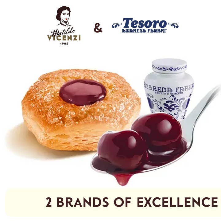 Vicenzi USA Inc. - Wholesale Cookie - Tesoro Fabbri, Puff Pastry Filled With Cherry Jam, 90g1