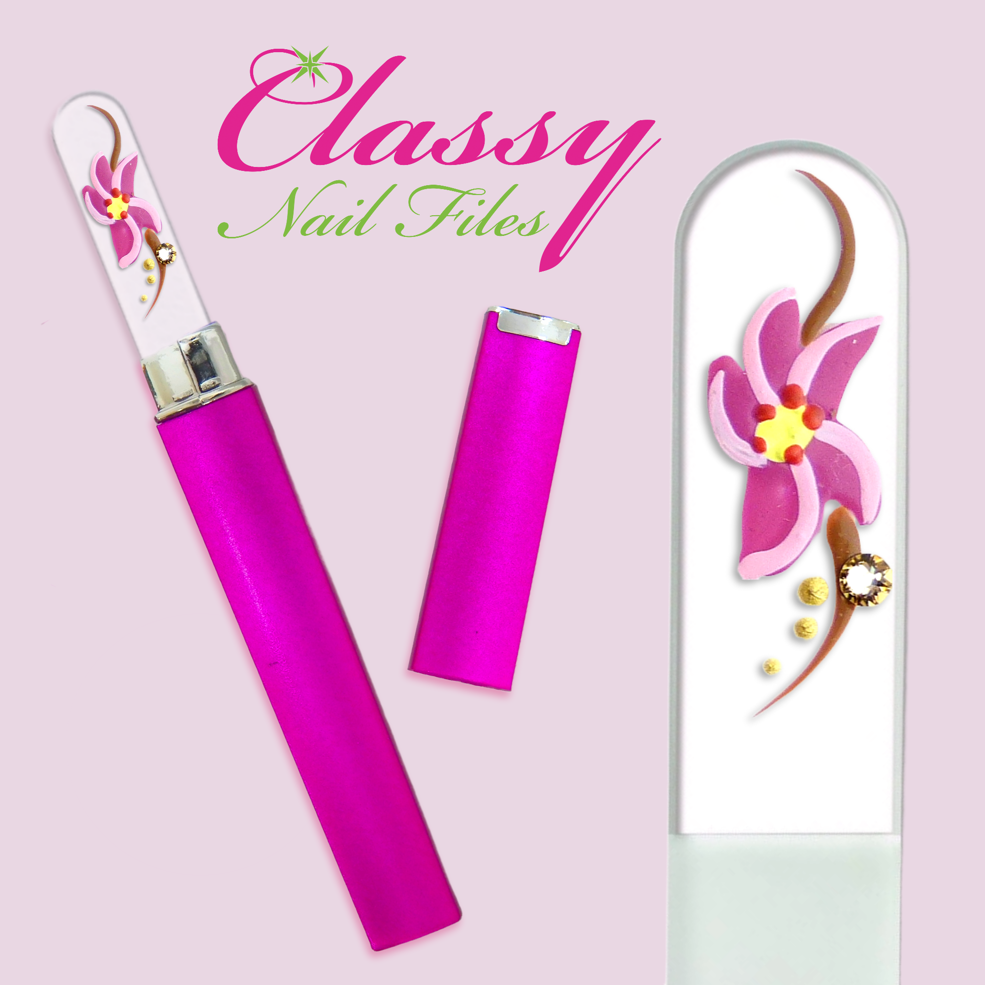 Classy Nail Files - Wholesale Nail File - Nail File Acrylic Protective Color Case Small & Medium Sizes17